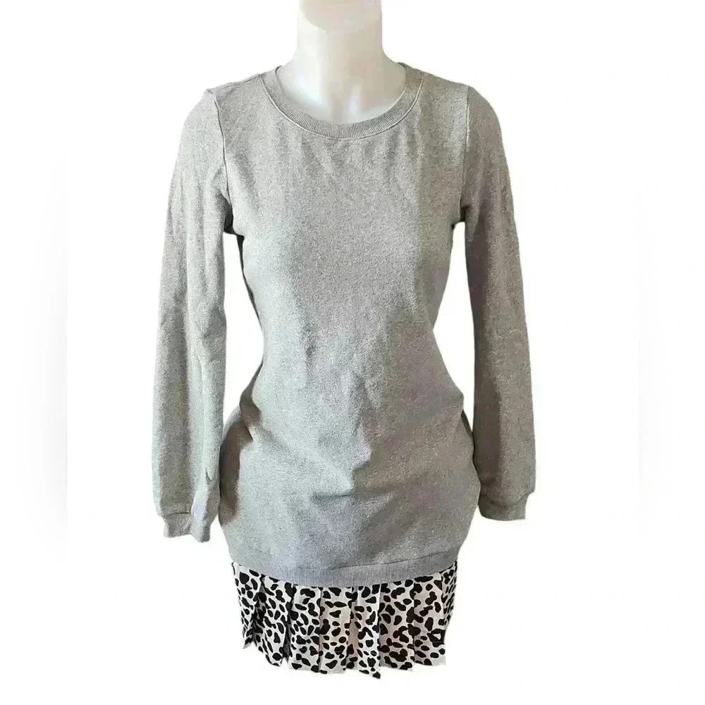 Kinly Sweat Shirt Tunic with animal print skirt Size Xs
